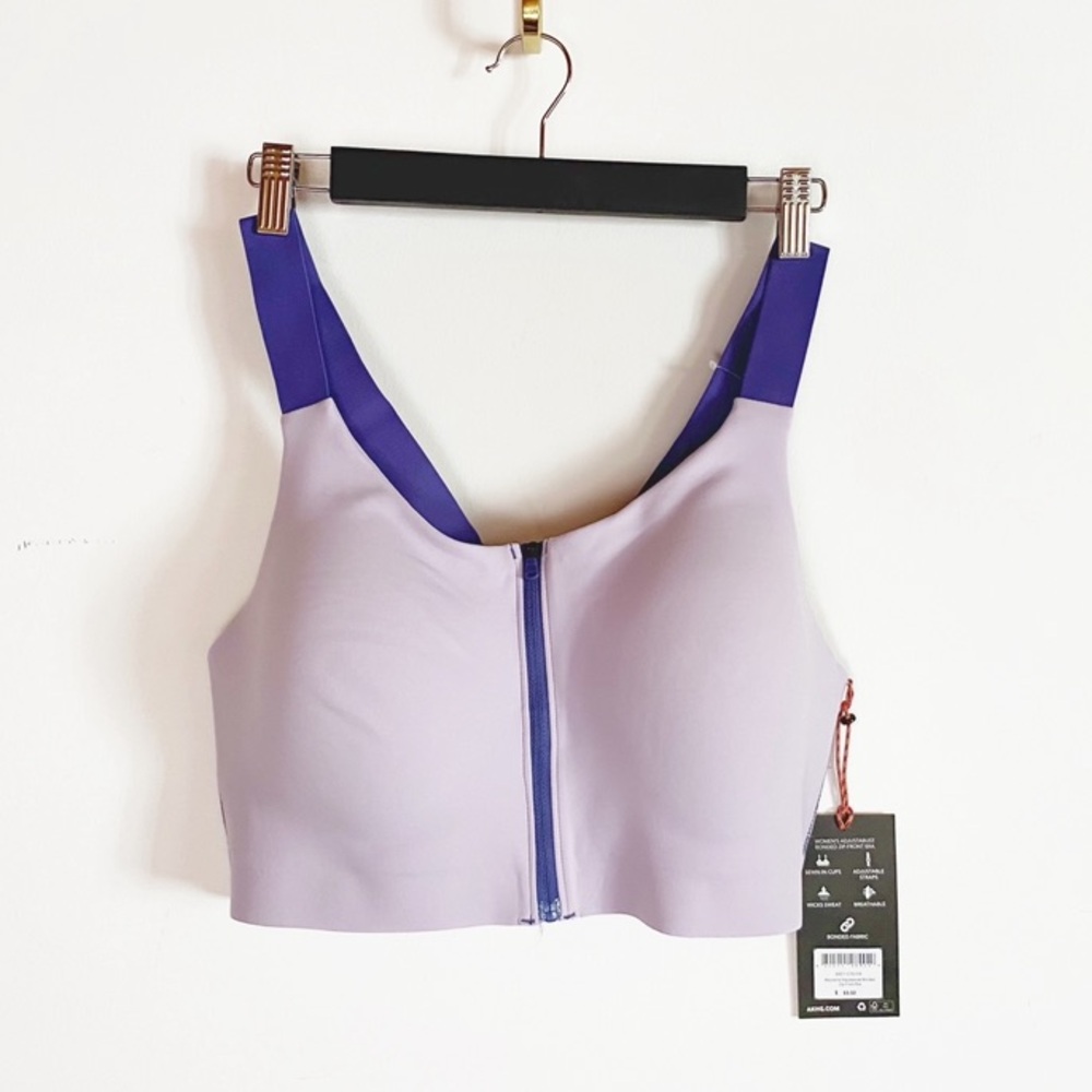 Duluth Trading Co NWT Womens High-Impact Bonded Zip-Front Bra AKHG size 16 (L)